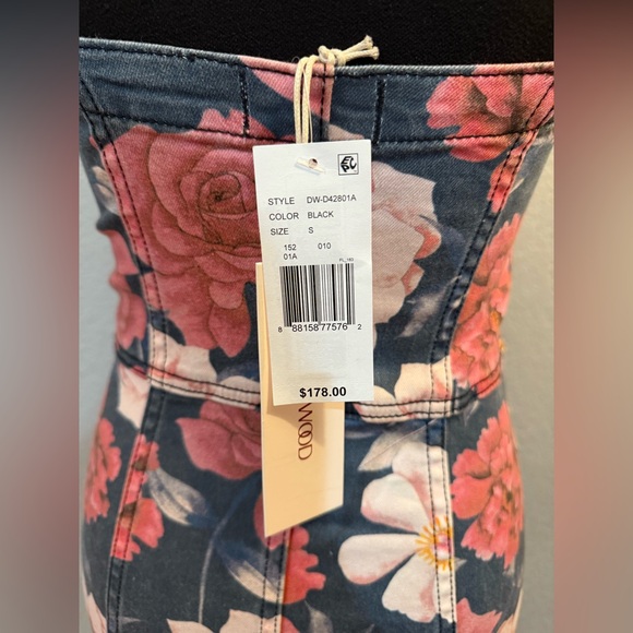 NWT Driftwood Sweetheart Masquerade Floral Denim Bustier Dress Sizes S - Picture 6 of 9